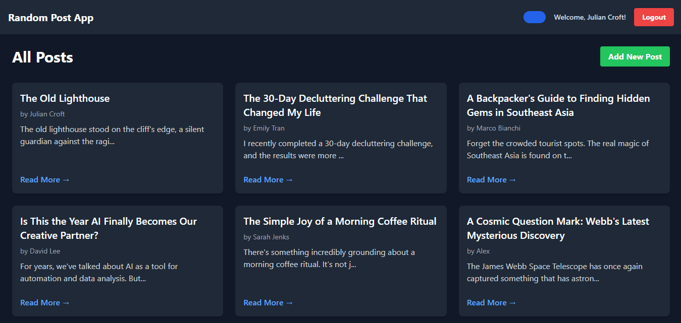 Random Post - Full-Stack Blog Platform